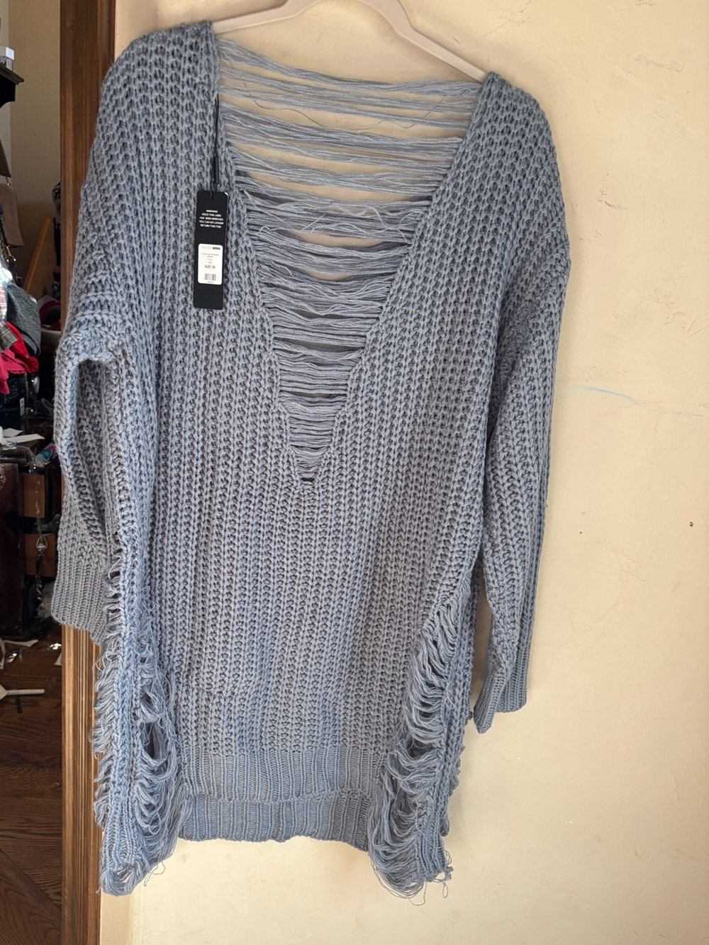 NWT fashion novaloosen up distressed sweater! 3X